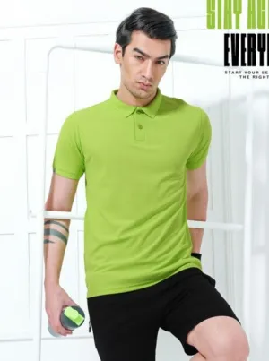 TechnoSport Polo Neck Half Sleeve Dry Fit T Shirt for Men OR-51 (Acid Lime)