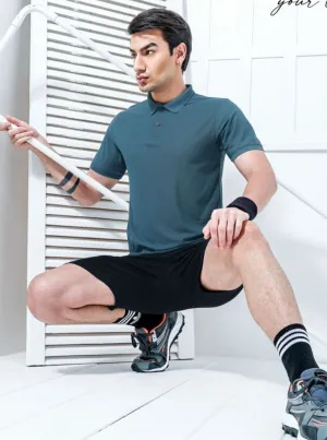 TechnoSport Polo Neck Half Sleeve Dry Fit T Shirt for Men OR-51 (Hunter Green)