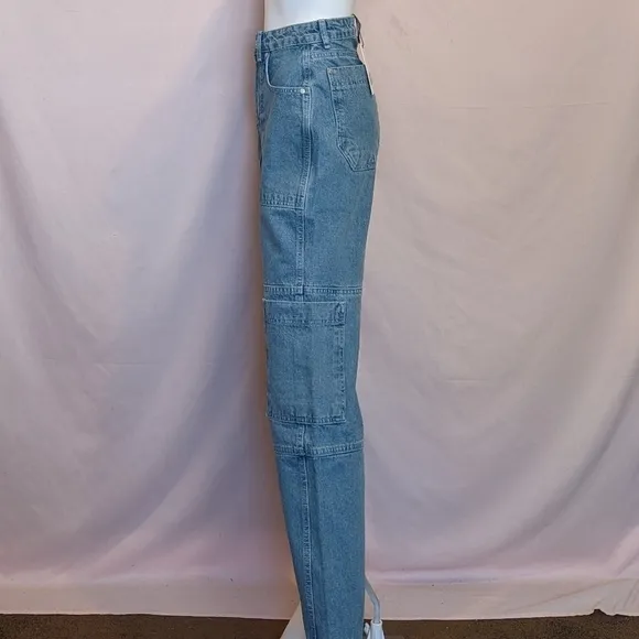The Ragged Priest Combat Jeans in Light Wash size 24