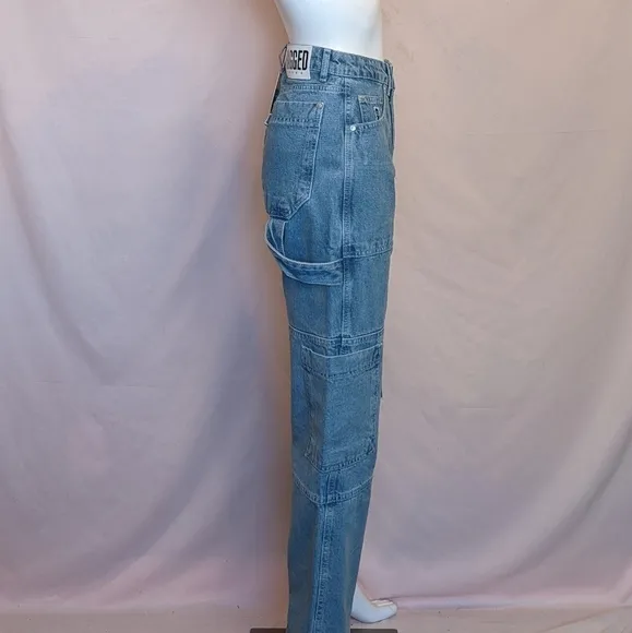 The Ragged Priest Combat Jeans in Light Wash size 24