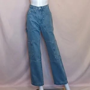 The Ragged Priest Combat Jeans in Light Wash size 24