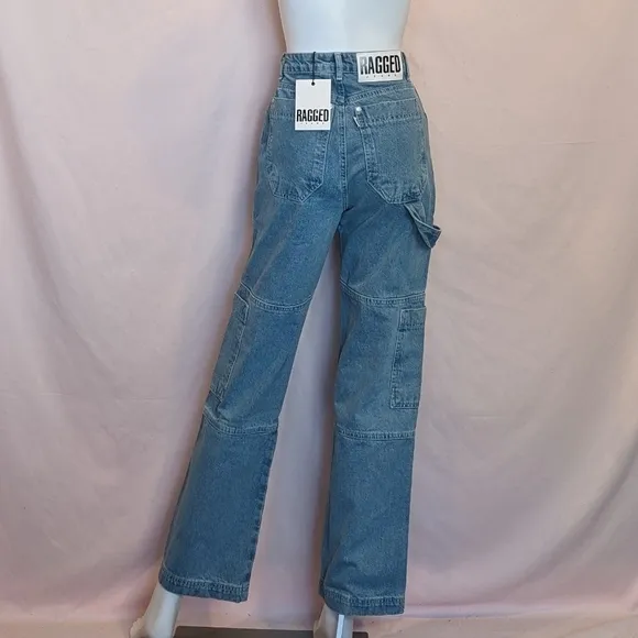 The Ragged Priest Combat Jeans in Light Wash size 24
