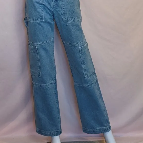 The Ragged Priest Combat Jeans in Light Wash size 24