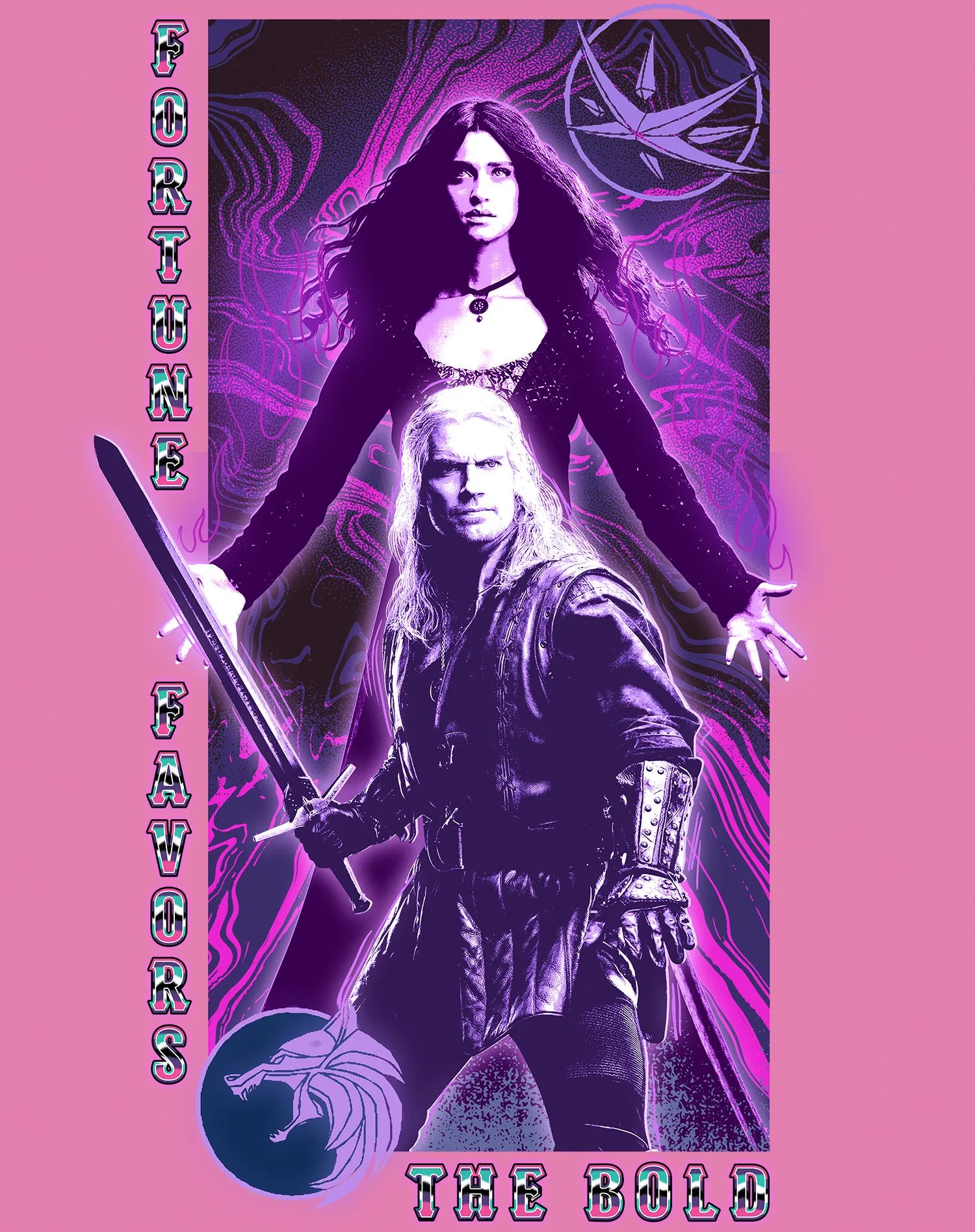 The Witcher Geralt Yennefer Portrait Bold Official Women's T-Shirt