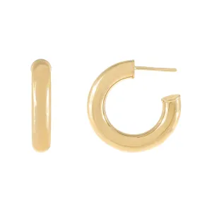 Thick Hollow Hoop Earring 14K
