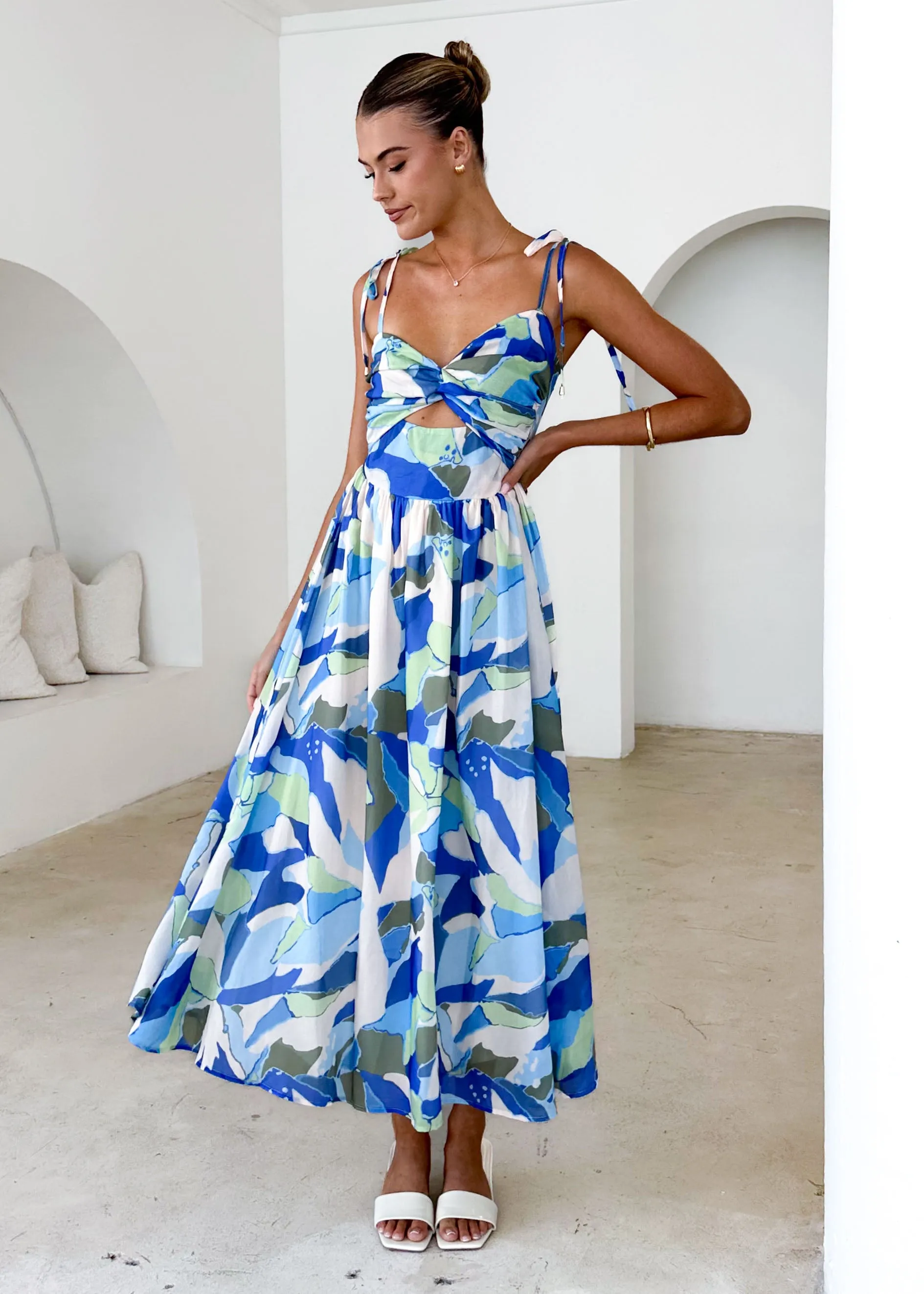 Tibi Maxi Dress - Blue Splash