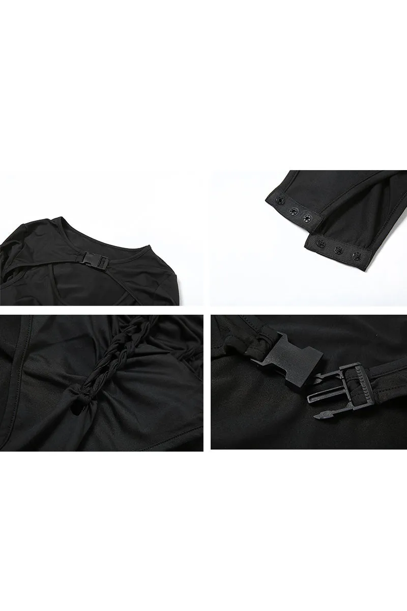 TL647 Long Sleeve Hollow Out Bodysuit