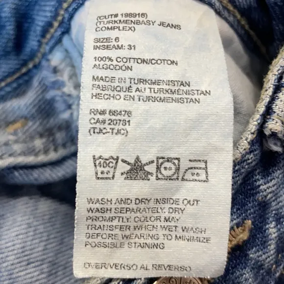 Tommy Hilfiger women size 6 denim medium blue jeans high rise cotton vintage y2k