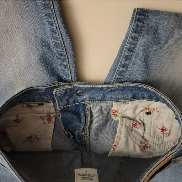 True Religion Light Wash Skinny Logo Jeans