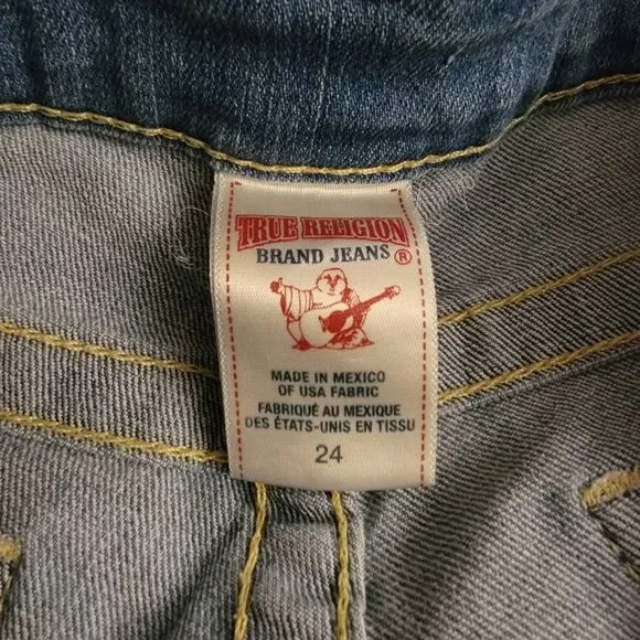 True Religion Light Wash Skinny Logo Jeans