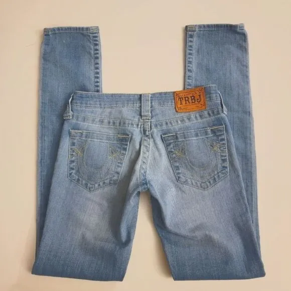 True Religion Light Wash Skinny Logo Jeans