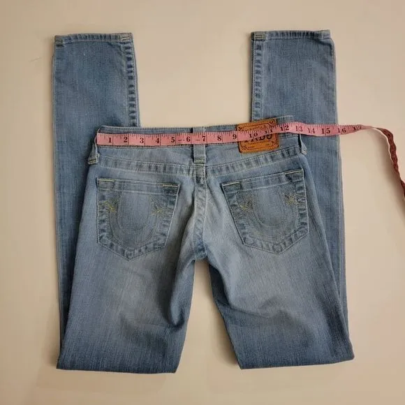 True Religion Light Wash Skinny Logo Jeans