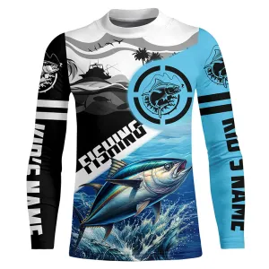 Tuna Fishing saltwater Customize Name UV protection long sleeves fishing shirt for kid NPQ36