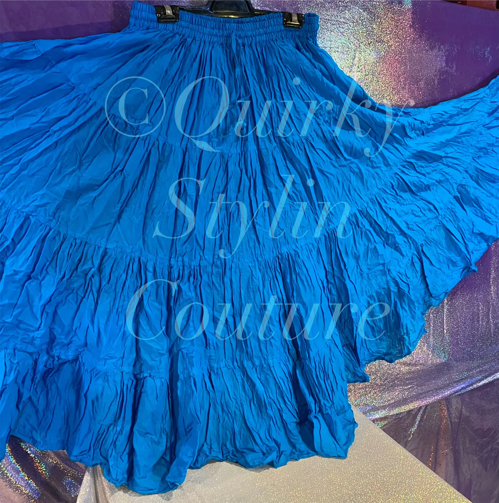 Turquoise Blue Renaissance steampunk gothic cotton boho tribal Maxi Long Skirt -Size 10-22 - Plus size