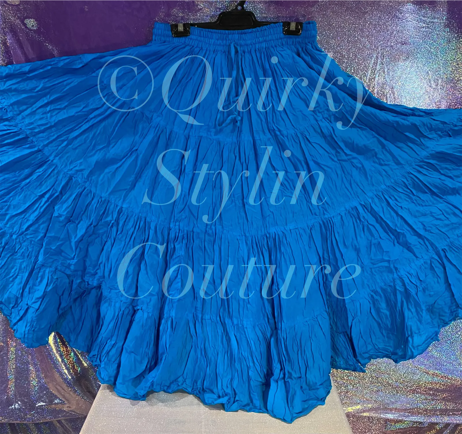 Turquoise Blue Renaissance steampunk gothic cotton boho tribal Maxi Long Skirt -Size 10-22 - Plus size