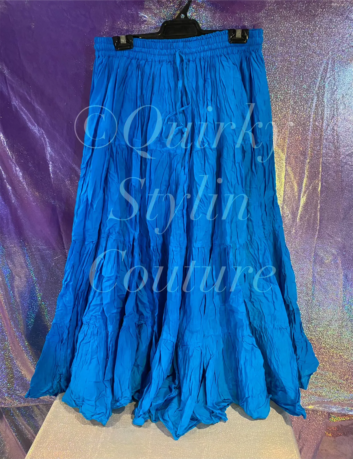 Turquoise Blue Renaissance steampunk gothic cotton boho tribal Maxi Long Skirt -Size 10-22 - Plus size