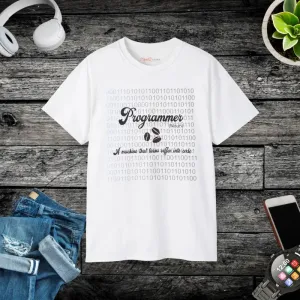 Ultra Cotton Tee for Coding and Coffee Fanatics