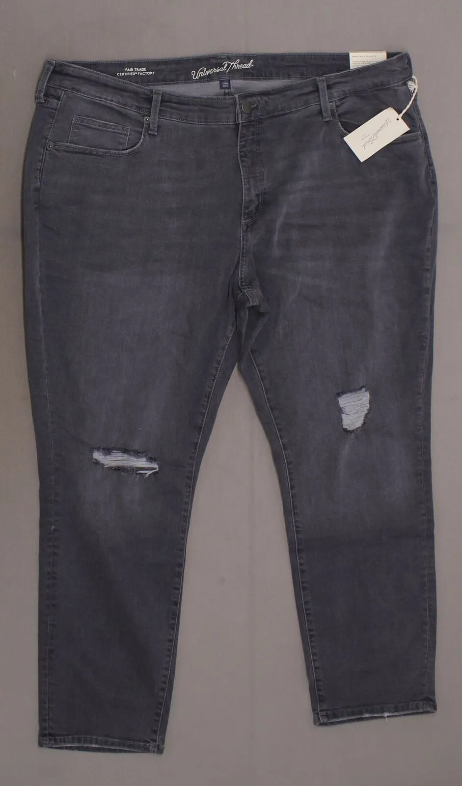 Universal Thread Women's Plus Size Mid-Rise Distressed Skinny Jeans