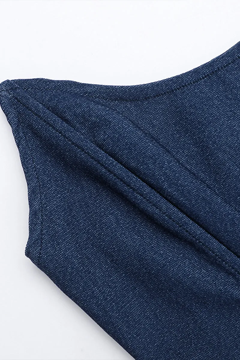 UR3180 Denim Bustier and Skirt Set