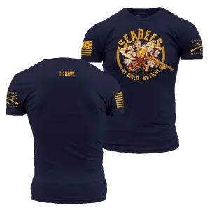 USN - We Build, We Fight T-Shirt - Navy