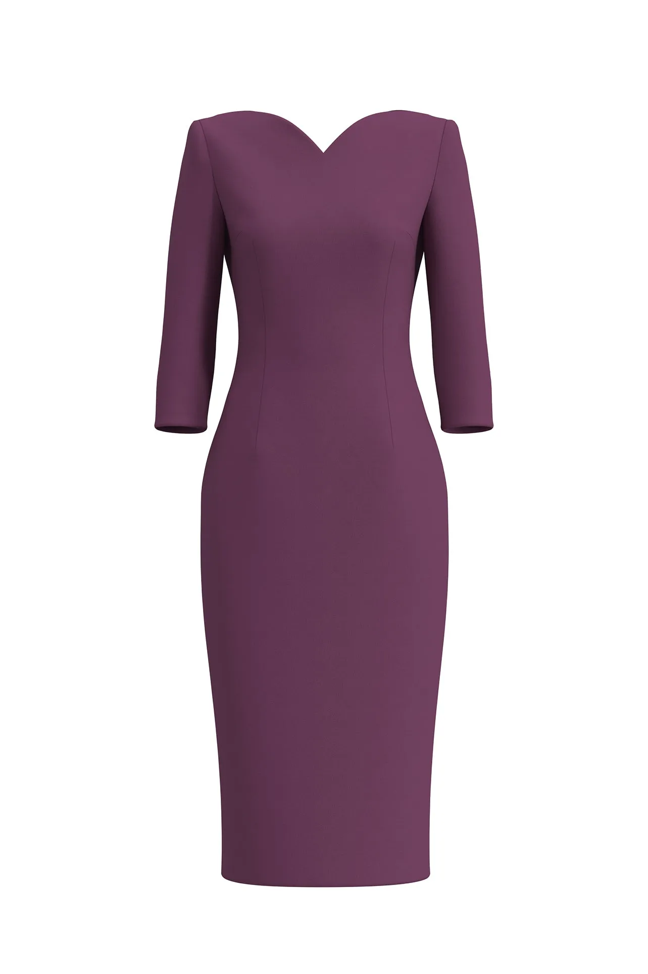 V-NECKLINE DRESS IN DARK PURPLE