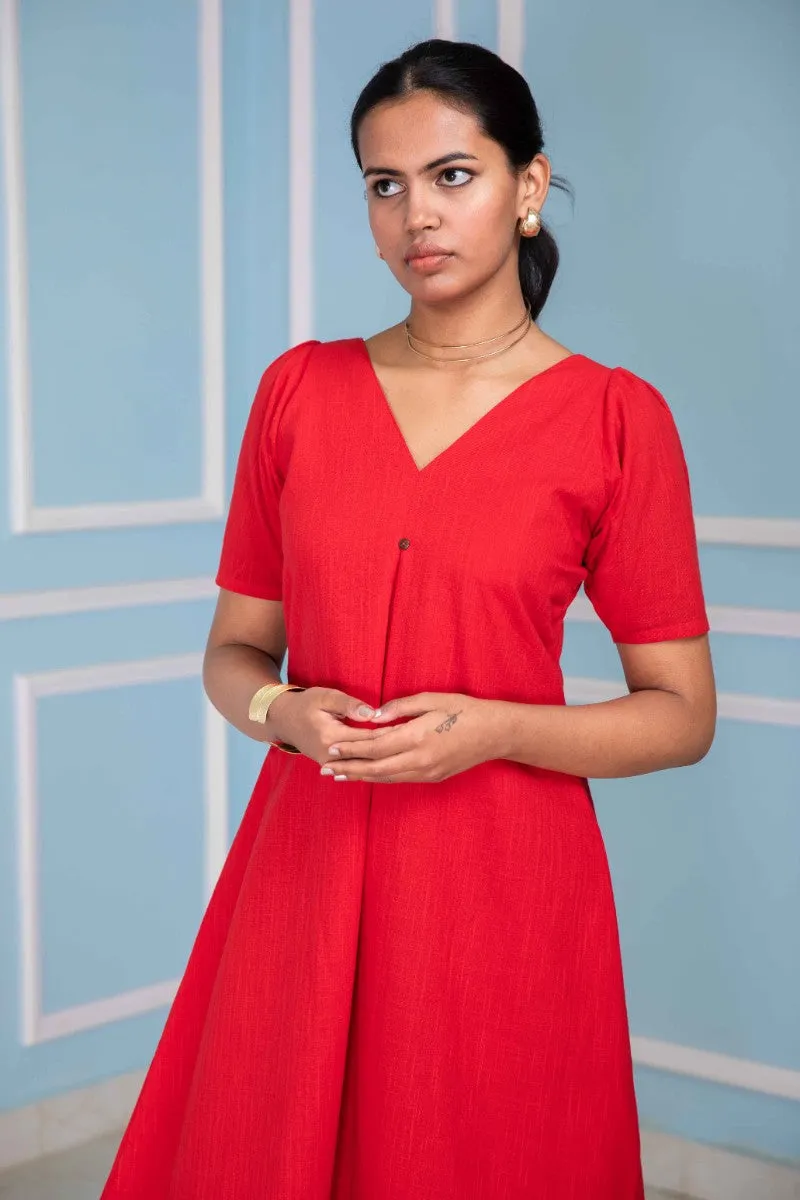 Valentine Red Knee Length Dress