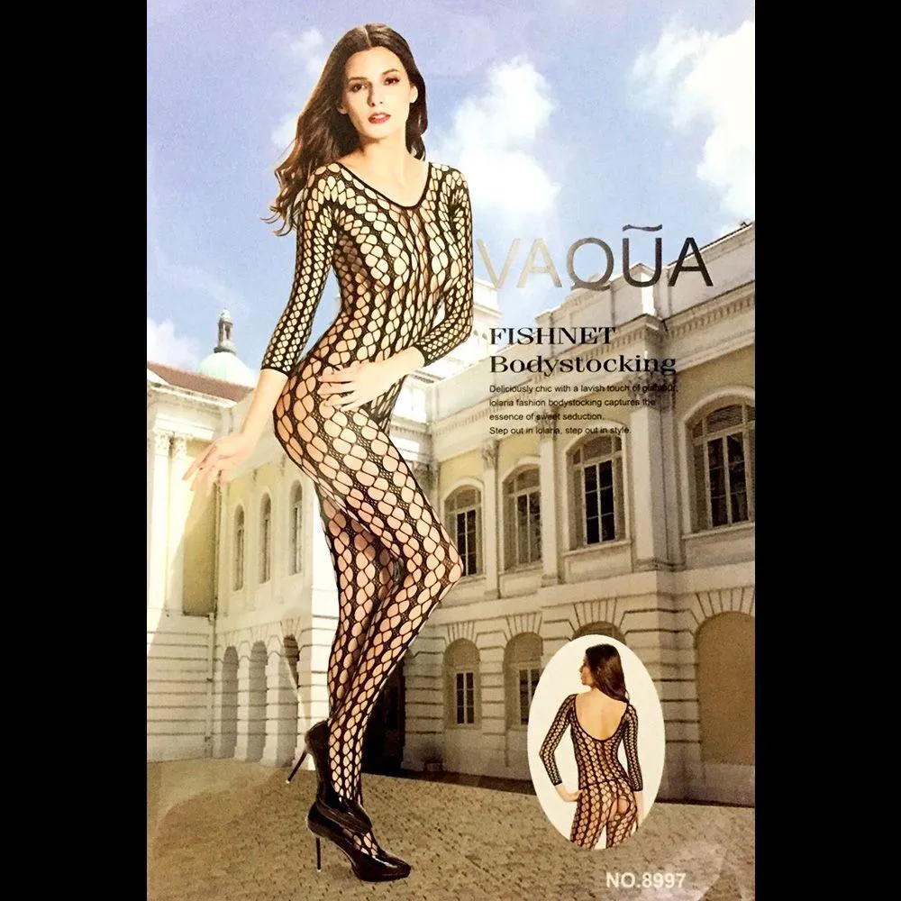 Vaqua Body Stocking Fishnet Dress - Ladies Sexy Net Dresses - 8997