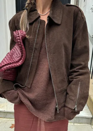Velvet Touch Cropped Suede Jacket