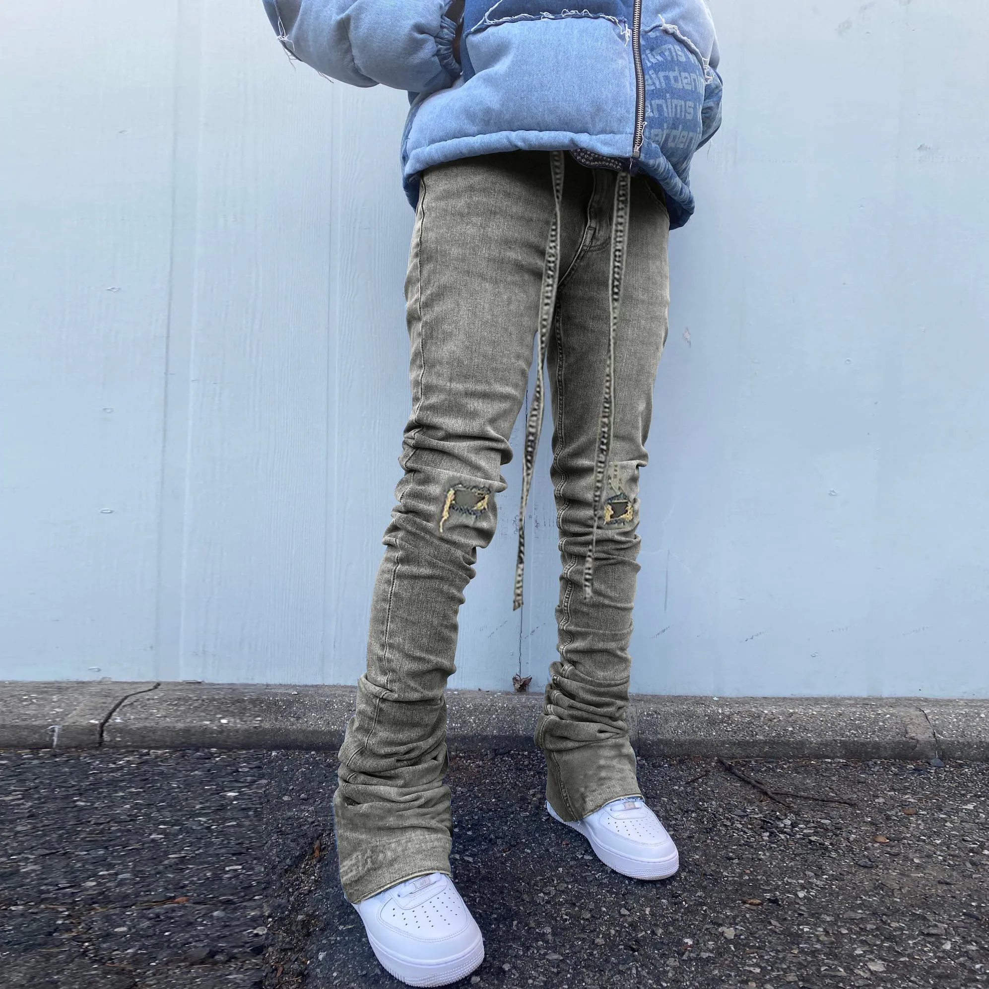 Vintage Heavy Wash Light Straight Jeans