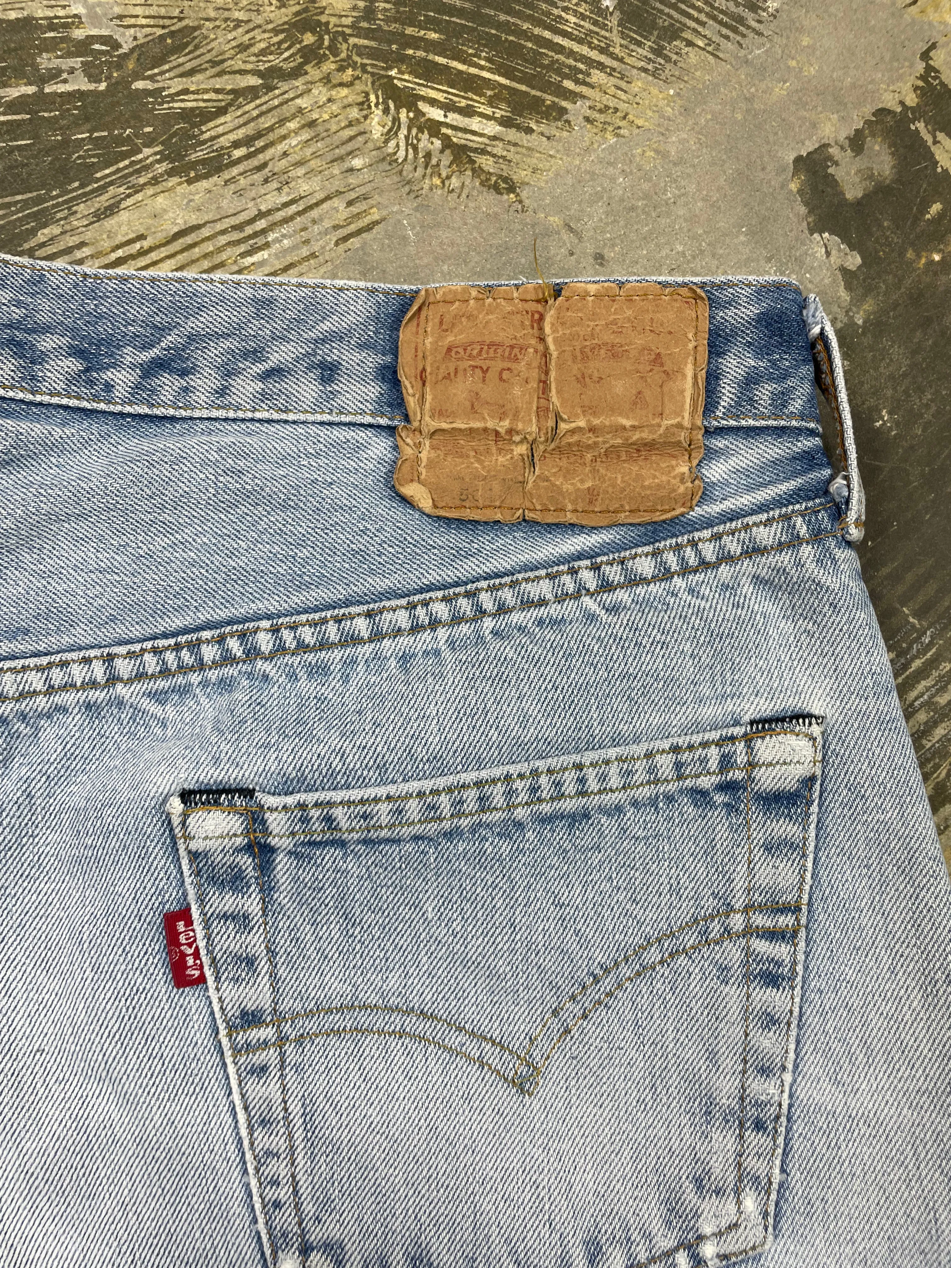 Vintage Levi Double-Stitch 501 Redline Denim Jeans (JYJ-0332)