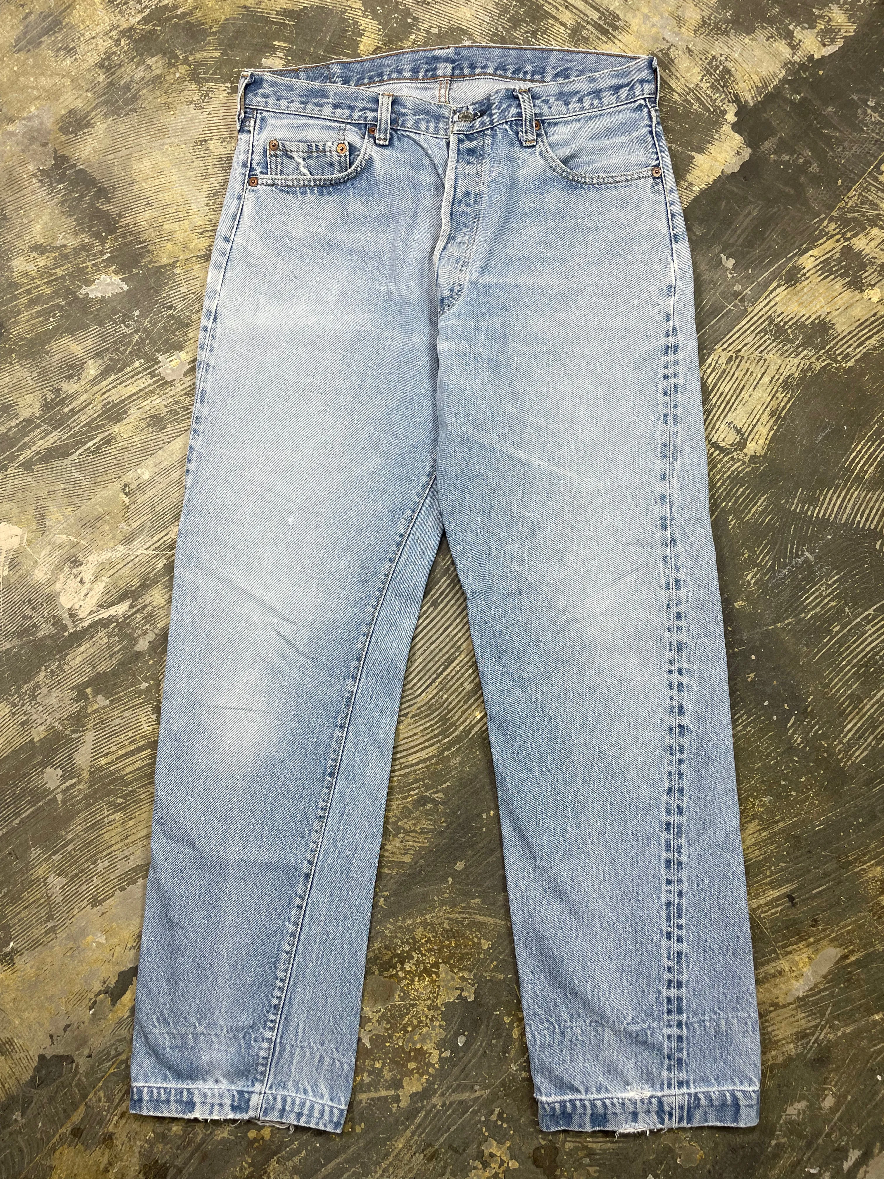 Vintage Levi Double-Stitch 501 Redline Denim Jeans (JYJ-0332)