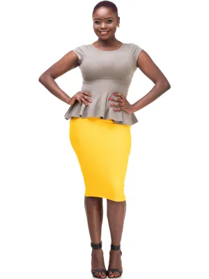 Vivo Tolani Double Layered Skirt - Yellow