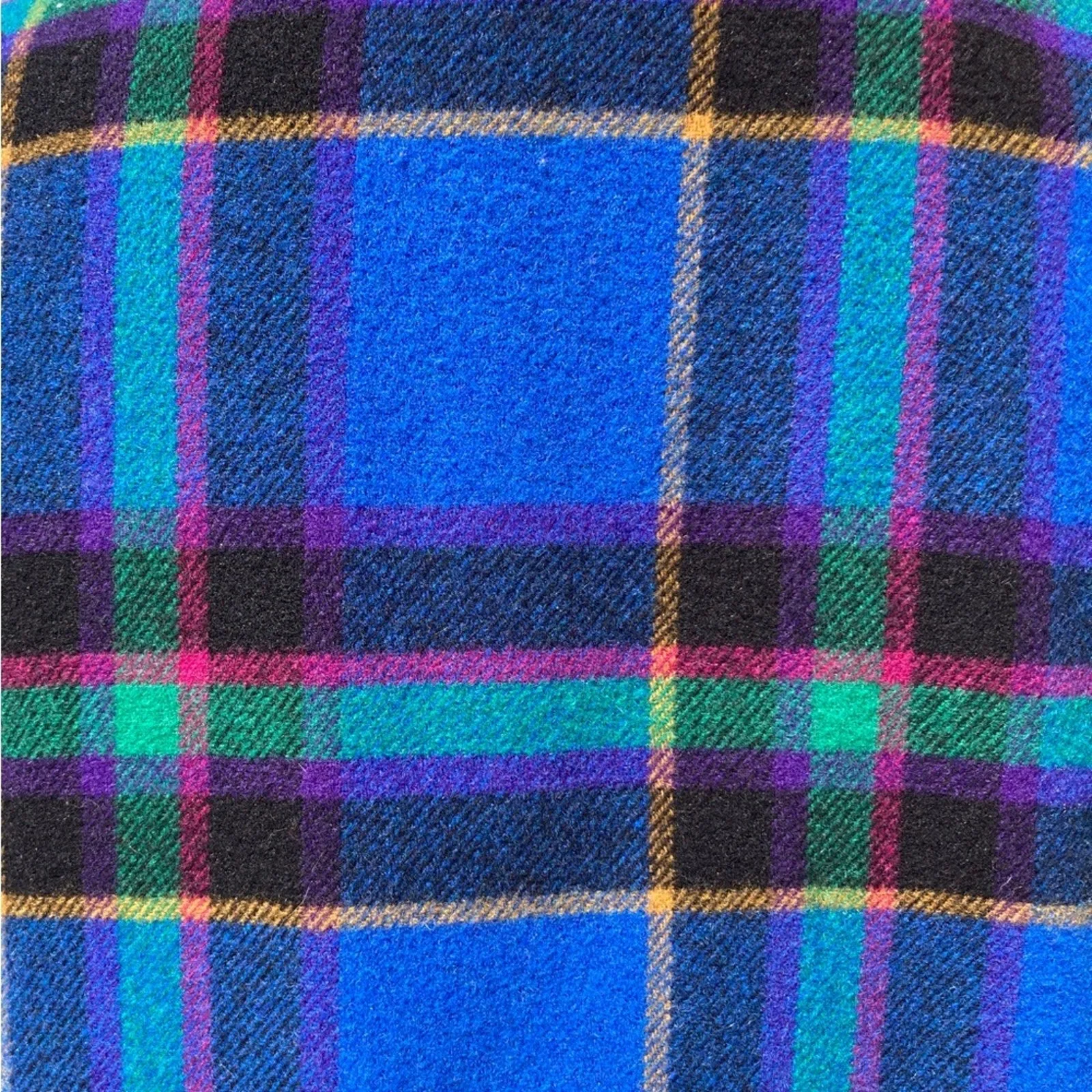 VTG The Limited Women's Royal Blue Violet Fuchsia Plaid Blazer - Size Large, Made in Italy