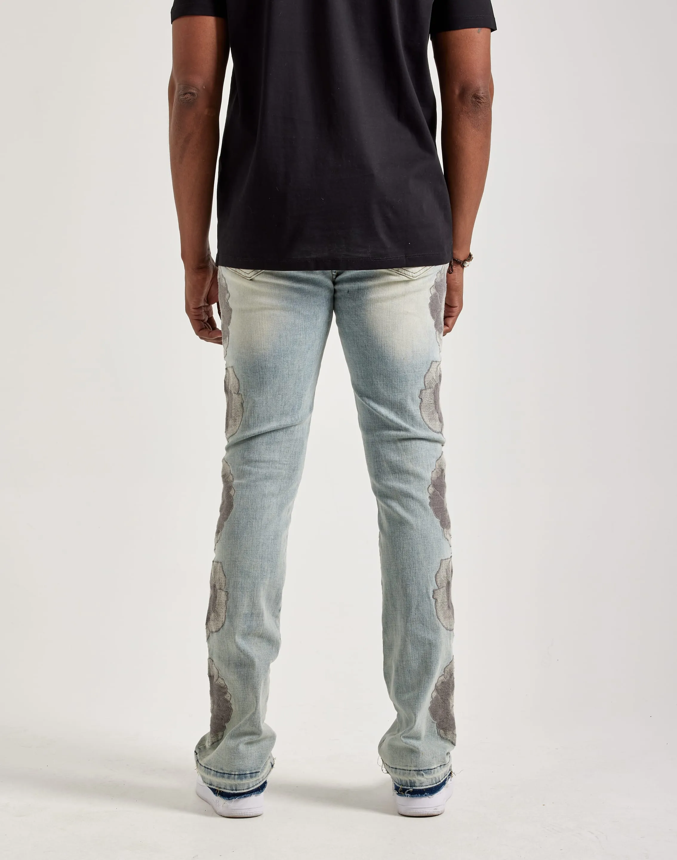 WAIMEA Stacked Floral Embroidery Jeans