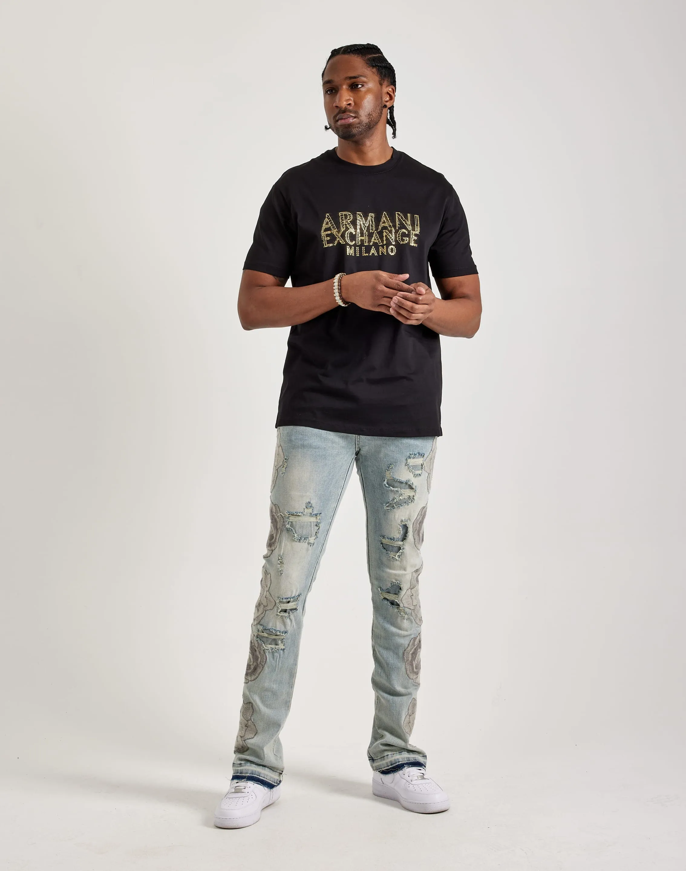 WAIMEA Stacked Floral Embroidery Jeans