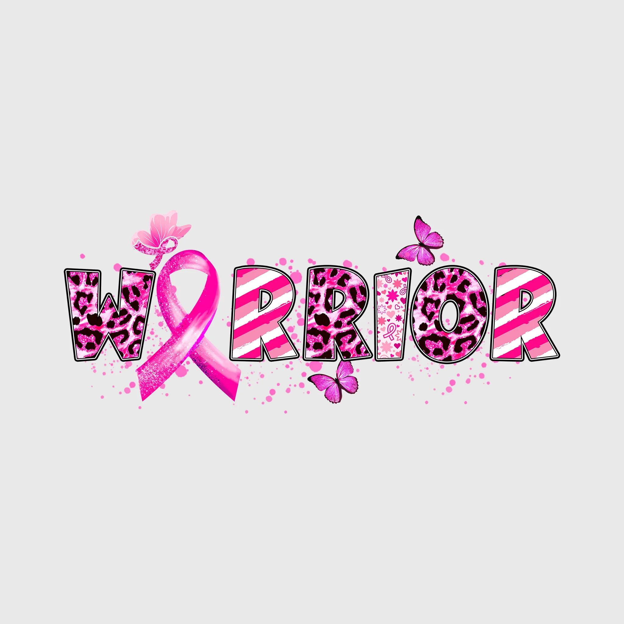 Warrior Pink Ribbon Transfer