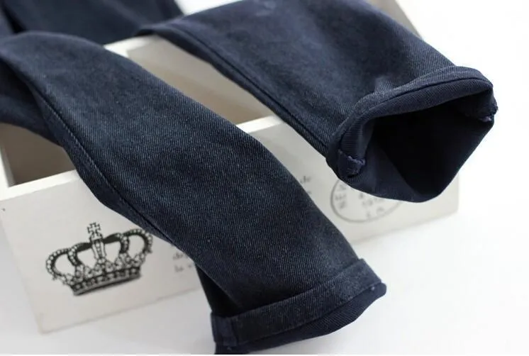 Washed Elastic Waist Jeans