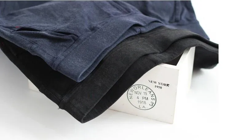 Washed Elastic Waist Jeans