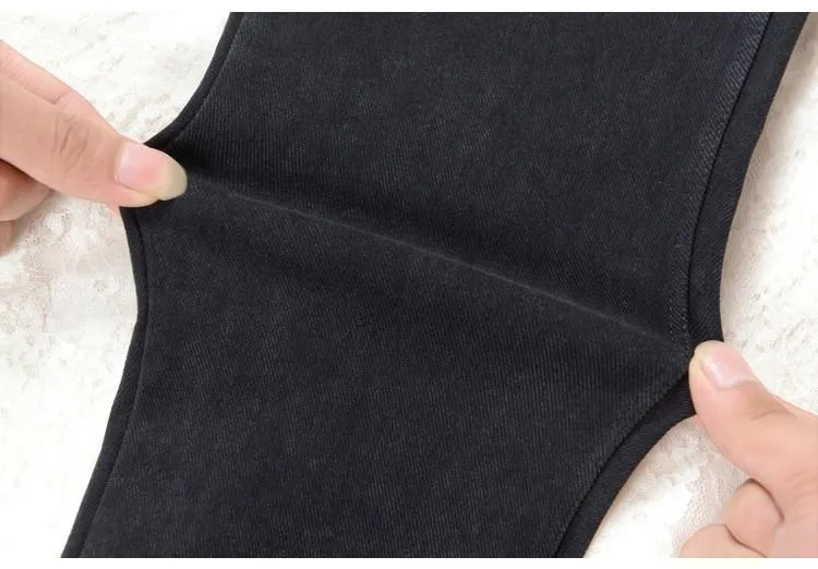 Washed Elastic Waist Jeans