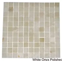 White Onyx Polished Mosaics Tiles 4x4 Sample of 1x1