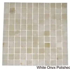 White Onyx Polished Mosaics Tiles 4x4 Sample of 1x1
