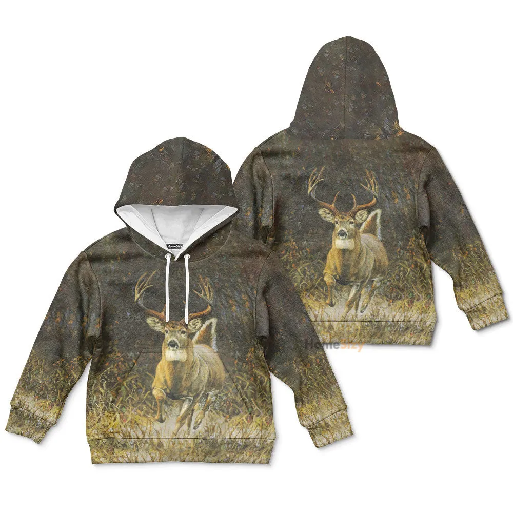 Whitetail Deer - Gift For Animal Lovers - 3D Kid Hoodie QT309539