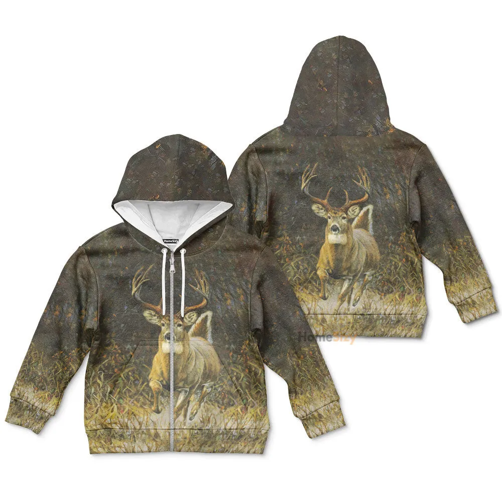 Whitetail Deer - Gift For Animal Lovers - 3D Kid Hoodie QT309539