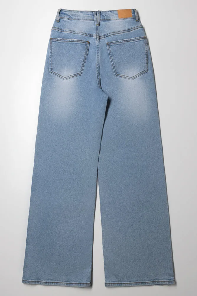 Wide Leg Denim Jean Blue