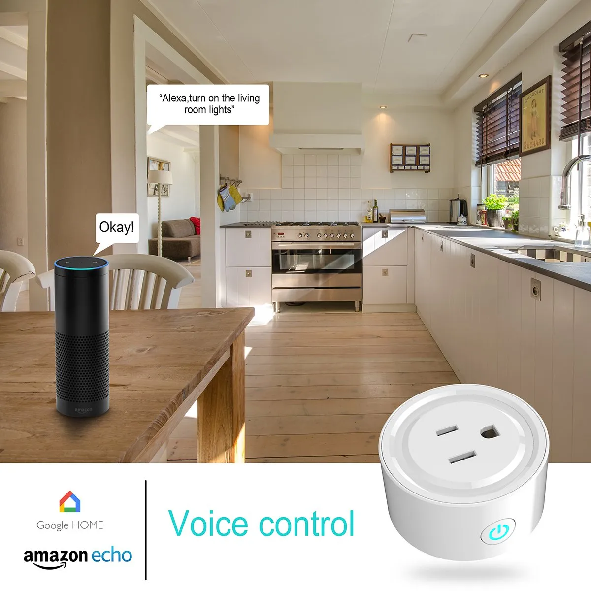 Wifi Smart Plug Wlan Outlets Wireless Smart Mini Outlet Compatible With Amazon Alexa Echo,Google Home No Hub Required, White