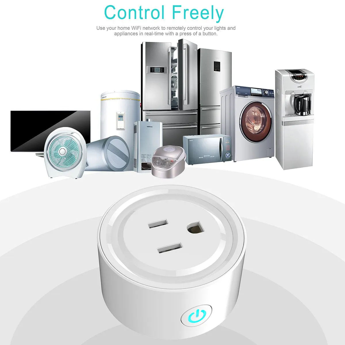 Wifi Smart Plug Wlan Outlets Wireless Smart Mini Outlet Compatible With Amazon Alexa Echo,Google Home No Hub Required, White