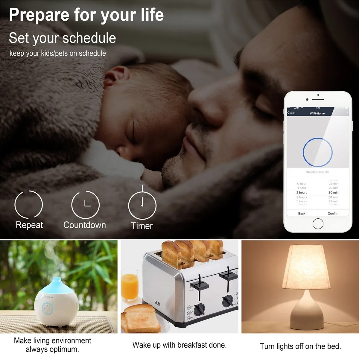 Wifi Smart Plug Wlan Outlets Wireless Smart Mini Outlet Compatible With Amazon Alexa Echo,Google Home No Hub Required, White