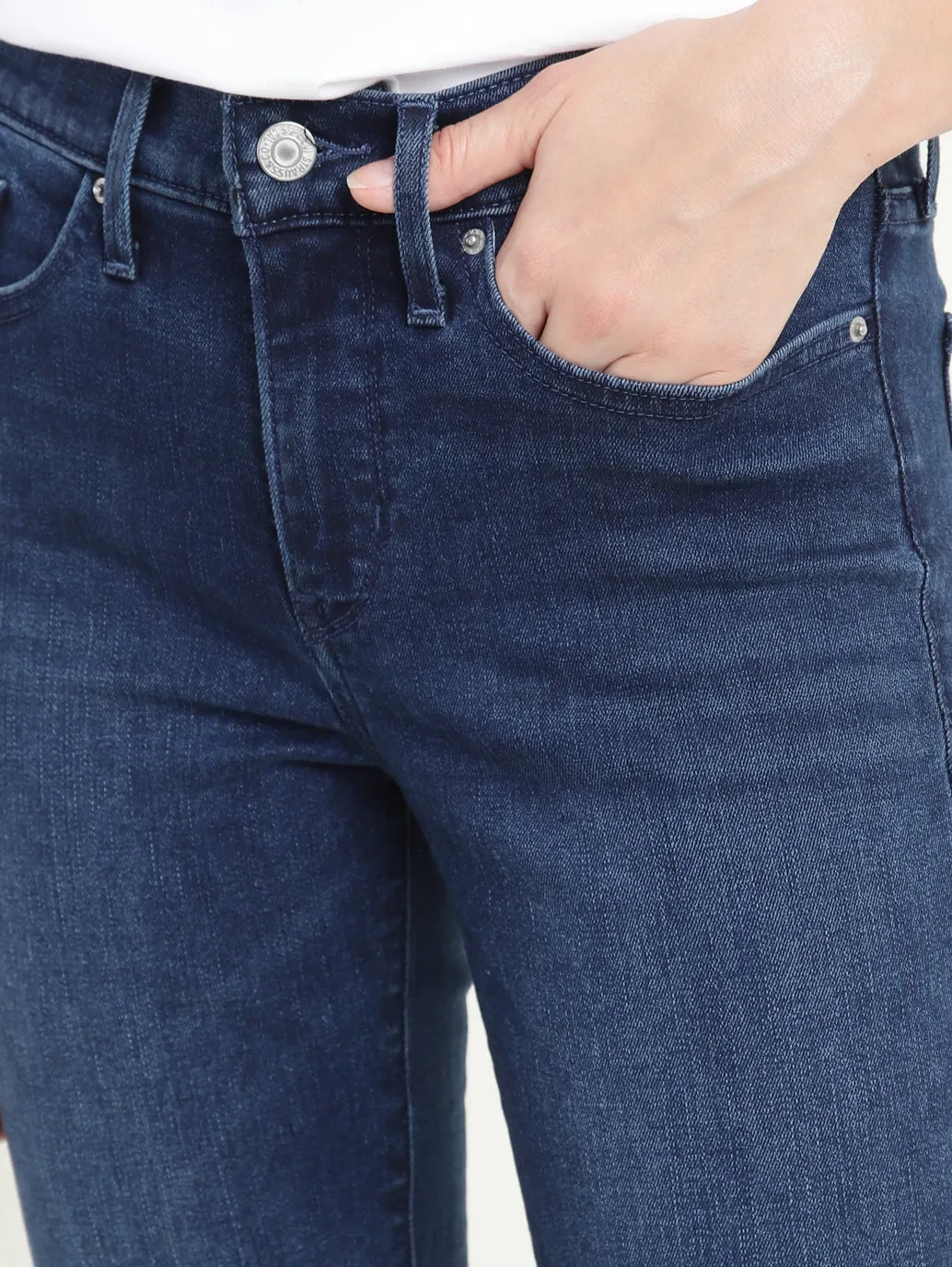 Women's 314 Blue Straight Fit Mid Rise Jeans