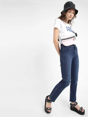 Women's 314 Blue Straight Fit Mid Rise Jeans