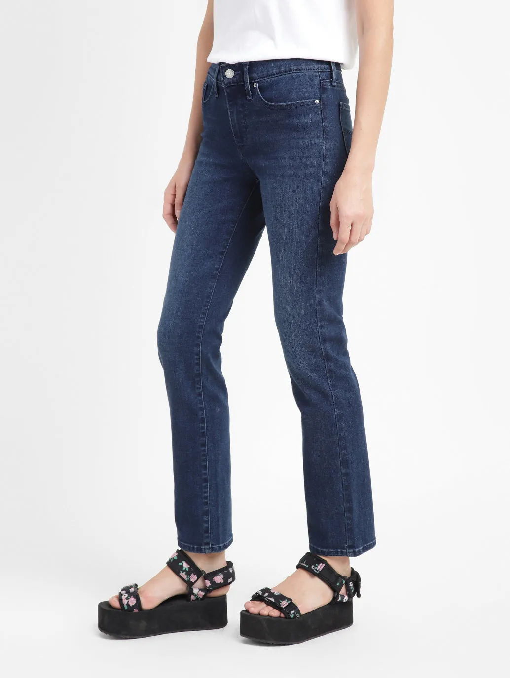 Women's 314 Blue Straight Fit Mid Rise Jeans